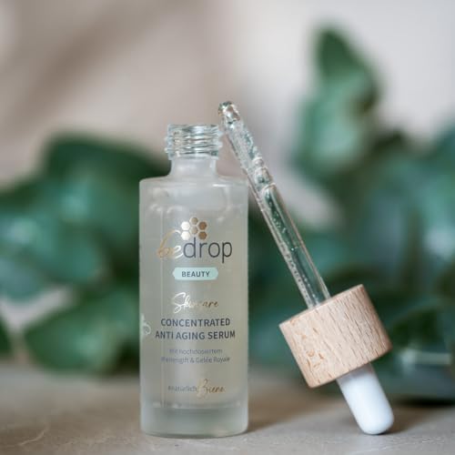 bedrop Concentrated Anti Aging Serum mit straffendem Bienengift, Gelée Royal, Hyaluron & Acetylglucosamin hochdosiert - Reine Imker Qualität ohne Zusatzstoffe