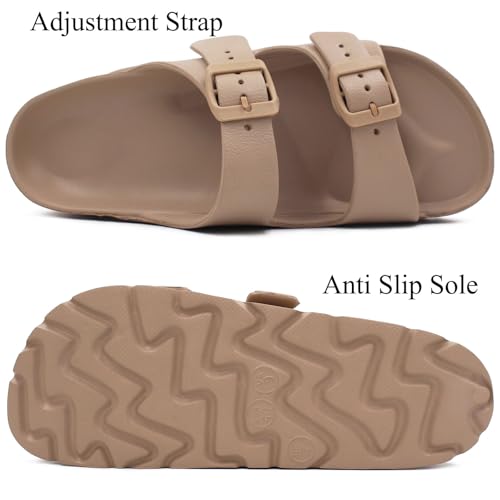 Image of L LOUBIT Women's Platform Sandals with Arch Support Pillow Soft Adjustable Buckle Slides Lightweight Non-Slip Summer Beach Shoes