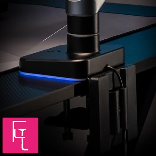Image of MSI MPG MT201R V2 - Premium RGB Single Monitor Stand Arm, Supports 17-49 inch Screens and 44 lbs, VESA Compatible, Adjustable Heavy Duty Gas Spring Mount, Clamp & Grommet, Quick Release Plate - Gray