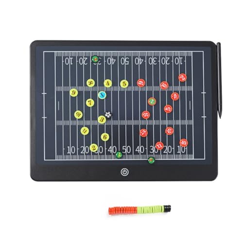 Homeponnew Lavagna elettronica LCD Strategy Board per calcio, pallacanestro e sport di squadra, marcatori magnetici per giocatori, funzione One-Touch Clear/Lock, 34 x 25 cm, lavagna tattica in