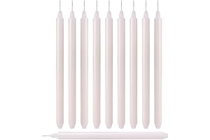 OSHADOW Thin Candlesticks: 1/2 Inch White, 1/2 Inch Diameter, 8 Inches Long