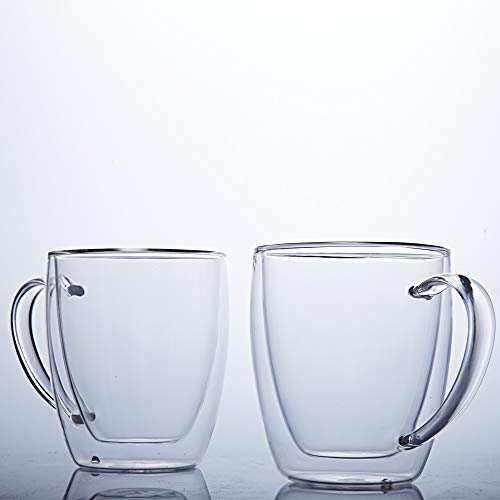 GLFY Insulated Double Wall Glasses,Heatresistance Coffee Glasses