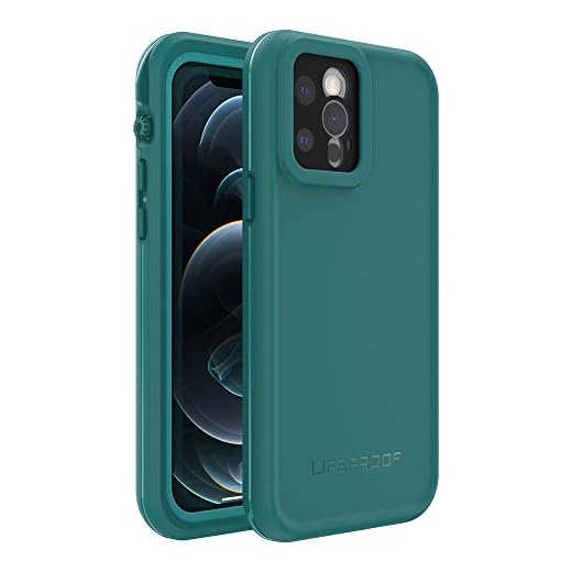 LifeProof iPhone 12 Pro FRĒ Series Case - FRĒE DIVER (OCEAN DEPTHS/PEACOCK BLUE), waterproof IP68, built-in screen protector, port cover protection, snaps to MagSafe