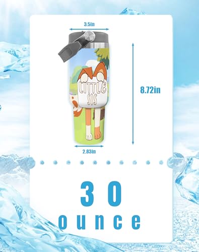 Water Bottle for School 30 oz Tumbler with Handle and flip straw Vacuum Insulated Tumblers tainless Steel Insulated Tumbler Keeps Cold for 24 Hours, Leakproof Cup Fits in Cup Holder Girls Sis Gift