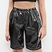 NATHGAM Girls Boys Metallic Shorts High Waist Straight Leg Y2k Dance Shorts Streetwear Kid Athletic Party Performance Outfits