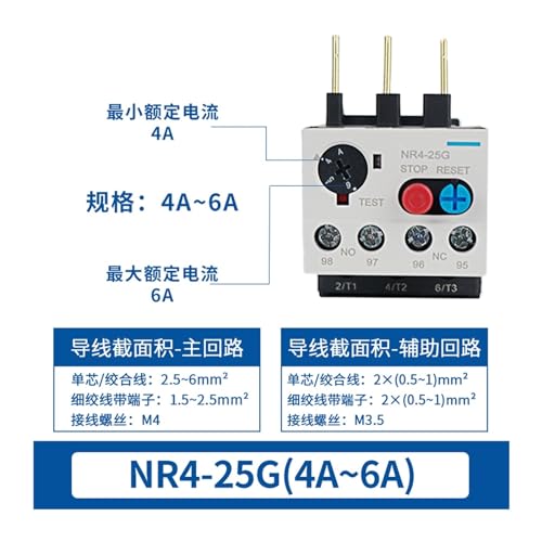 Relé térmico industrial NR4-25 compatible con contactores CJX1-16 a 22 2