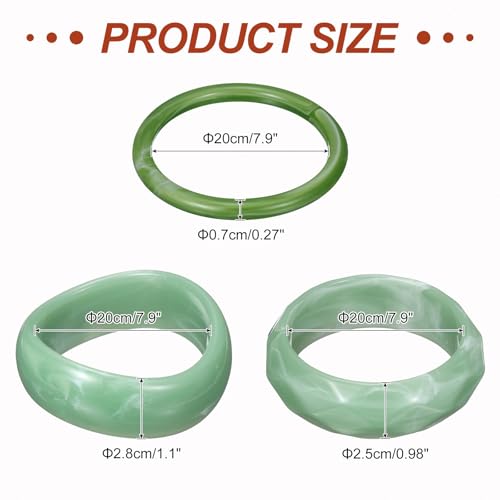 Cadeau tendance irrégulier : lot de 3 bracelets joncs en résine pour femme - 2
