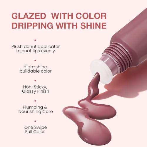 Image of FeiCuiYun 2Pcs Lip Tinted Glowy Balm Hydrating Tinted Lip Serum Lip Gloss, Ultra-Hydrating Natural Vegan Lip Balm, Sheer-Tinted Shine & Hydration, Soothes & Softens Dry Lips Skincare 05+06