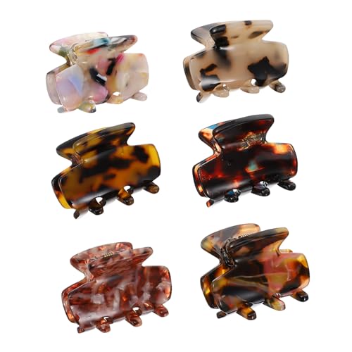 Petites Pinces Cheveux Créatives Léopard Acétate de Cellulose x6