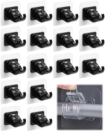 Curtain Rod Bracket No Drilling 16pcs, Self Adhesive Nail Free