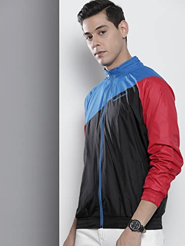 Image of The Indian Garage Co Men Regular Fit Colorblocked Wind Cheater