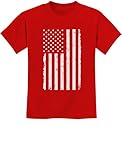 Big White American Flag 4th of July Gift U.S.A Youth Kids T-Shirt X-Large Red