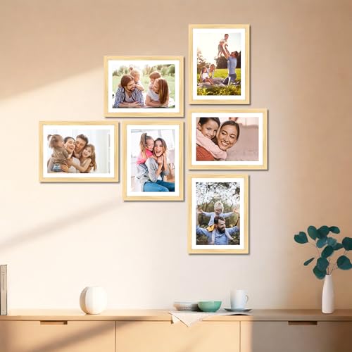 Image of Art Street Family Photo Frame Set of 6 for Wall Decor, Wooden Finish Collage Picture Frames for Living Room, Bedroom & Home Decoration, Multi-Size Wall Hanging Gallery Frame Set, (Size, 4x6 Inch)