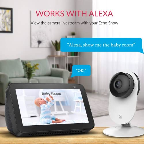Babá Eletrônica Monitor Do Bebê Compatível com Alexa - Câmera de Vigilância Sem Fio Video 1080p HD e