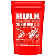 HULX Koi Food Sinking Pellets for Big Muscle & Mass Weight Gain, Whey Mixed High Protein 60% Fish Food Growth Fast Formula 1.32 Lb.600 Gram. 2mm, Healthy, Color Enhancing Clear Water Fish Feed