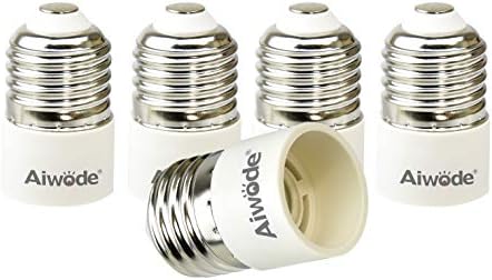 Aiwode E27 to E14 Bulb Base Adapter,Adapter Screw to Small Screw Lamp Base Adapter,Max Wattage 200W,0~250V,120 Degree Heat Resistant,5 Pack.