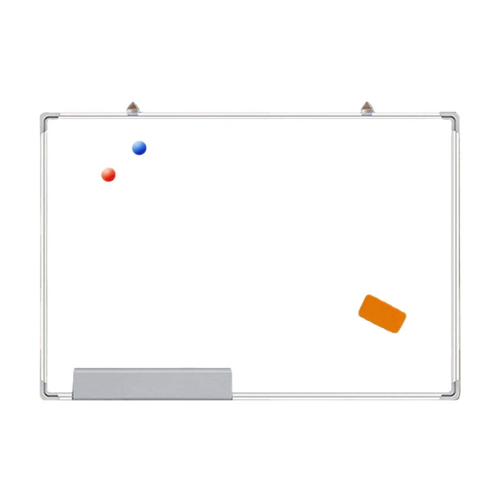 Magnetyczna tablica suchościeralna, Wisząca dwustronna tablica magnetyczna z ramą ze stopu aluminium w kolorze srebrnym, wiele rozmiarów(60x90cm)