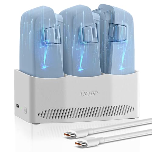 LKTOP 65W Flip Parallel Charging Hub for DJI Flip Drone Battery Charger Accessories Super Fast USB-C Power Adapter 60%Storage/95% Fast Charging/Output Mode (Charge 3 Batteries Simultaneously: 77min)