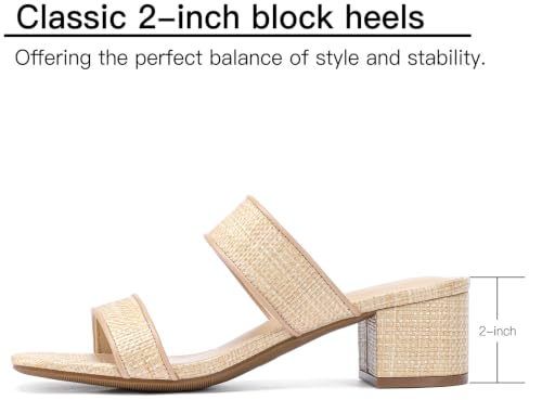 Image of DOBOLIN Two Strap Women's Heels 2-Inch Dressy Sandals Wide Feet Friendly