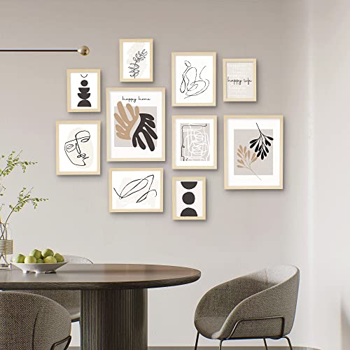 ArtbyHannah Neutral Gallery Wall Frames Set of 10 with Decorative