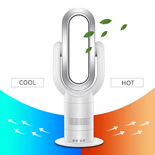 Ventilador Sin Hojas de 16 Pulgadas, Calentador Eléctrico de Ventilador Frío Y Caliente de Cerámica PTC ，Ventilador de Torre de Control Remoto de Pie，Para Dormitorio, Sala de Estar, Oficina