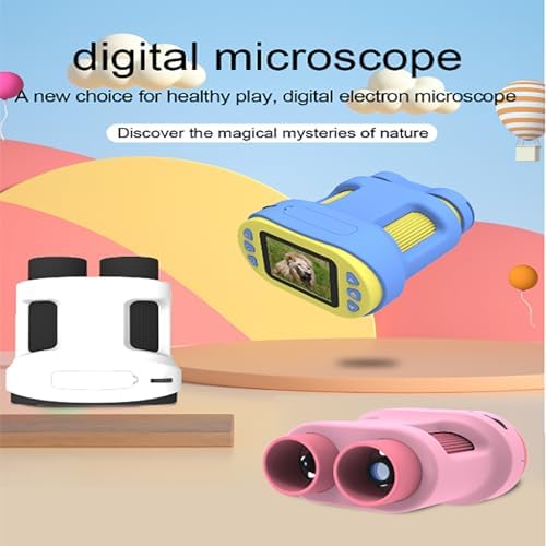 Microscope Children's Handheld Portable Digital Microscope Telescope Student Science Experiment Science and Education Toy Set (Blue) 2 41Ol09BNODL. AC