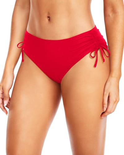 Image of Daci Women Mid Waist Bikini Bottoms - Full Coverage Swim Bathing Suit Bottom Side Tied Swimsuit Bottoms