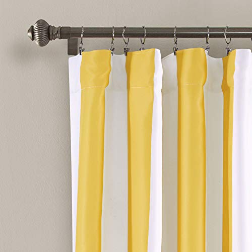 Lush Decor Wilbur Stripe Light Filtering Window Curtain Panel Pair, 95" x 52", Yellow, W 52" x L 95" (2 Panels) - Image 3