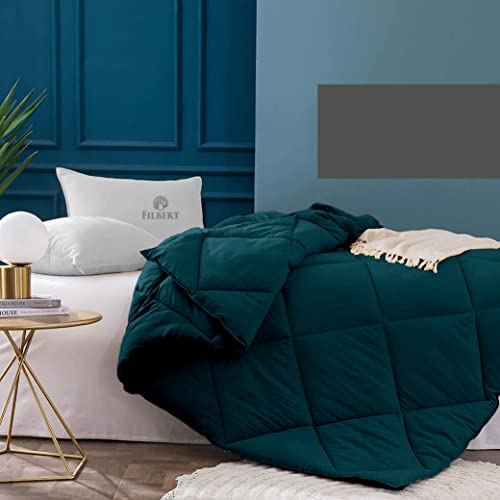 Image of Filbert - 400 GSM Microfiber Rajai Double Bed Comforter, Super Soft Heavy Double Bed Blanket for Winter Diamond Stitch (90 inch x 100 inch Inches /228cm x 254cm) - Comforter Double Bed|Teal