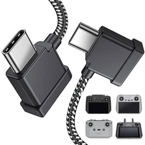 �����[�g�R���g���[���[�P�[�u�� DJI����d�b/�^�u���b�g�P�[�u�� 90�x �y�� �����^�ѕ֗� ������� �l�C ���@�\ �ƒ�p �Ɩ��p �v���[���g �M�t�g ���蕨 (USB C - USB C)