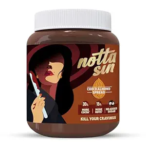 Notta Sin - Choco Almond Spread | No Added Sugar - Contains Monk Fruit & Stevia | More Chocolatey, Higher Nuts and Extra Creamy | Rich in Fiber & Protein | Chocolate Spread for Bread | 250G