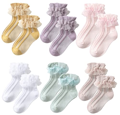 Toptim Kids Little Girls' Dress Socks Princess Teens Dance Sock Crew Ankle Sock