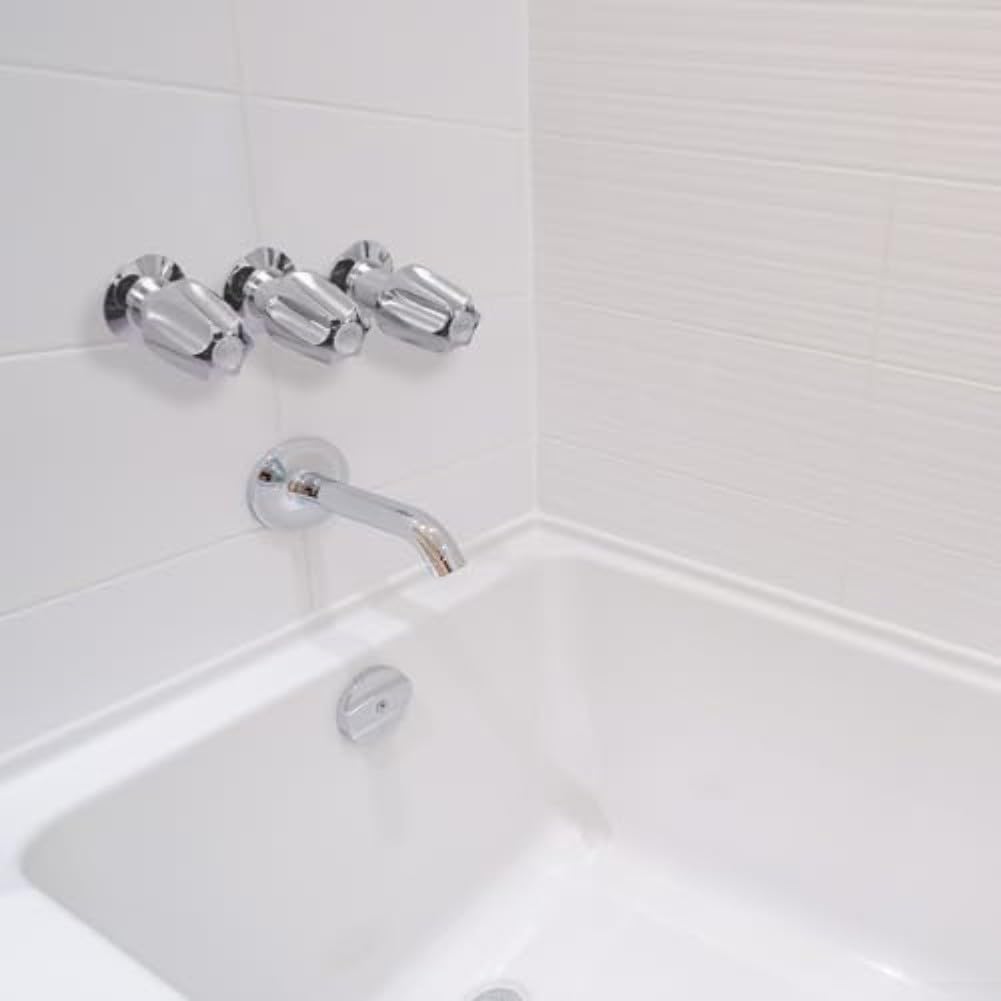 Kit de repuesto de vástago de válvula de ducha para grifos de bañera y ducha de 3 manijas, piezas de reconstrucción de latón con asas de metal cromado, juego de molduras de bañera para grifo mezclador