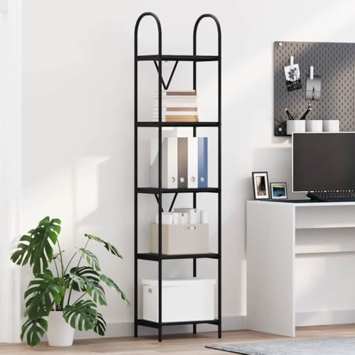 Estantería de madera estable de 183 cm con 5 niveles organizadores y estructura de acero 2