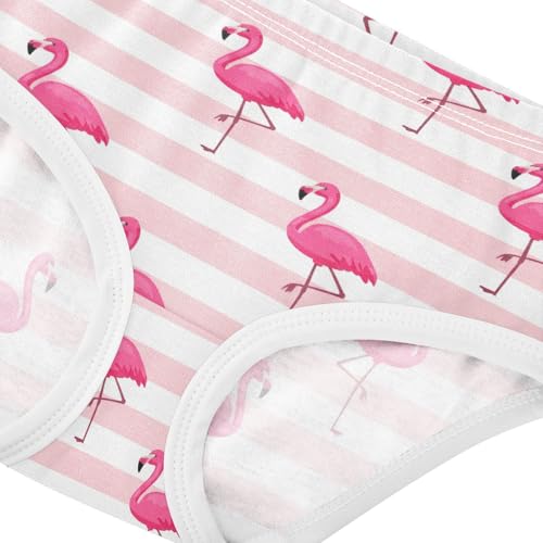 Joisal Cotton Toddler Girls Underwear Pink Flamingos Stripes Panties for Girl Durable Briefs Girls Undies 2t4