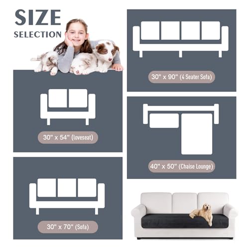 Image of TAOCOCO 100% Waterproof Reversible Couch Cover for Dogs Pets - Cushion Protector for Sectional U Shape Sofa Furniture (Black)