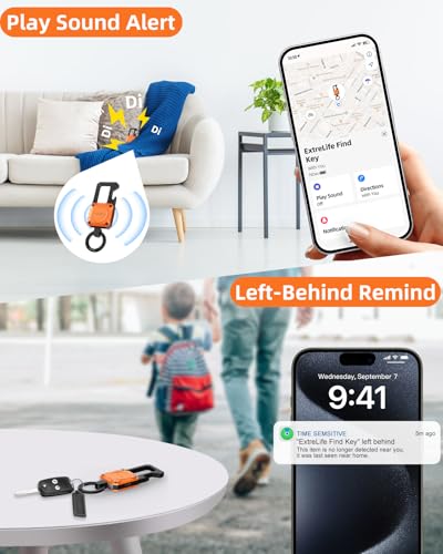 Image of ExtreLife Keychain, Works with Apple Find My, Bottle Opener, Carabiner Car Key Chains with Gps Tracker