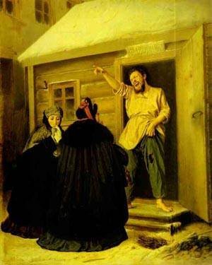 Peinture à l'huile tableau ancien Vasily Perov 1865 salon
