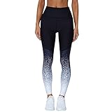 Women Pants & Tops Sports Yoga Workout High Waist Fitness Elastic Tie Dye Ombre Leggings (S, Blue - Pants)