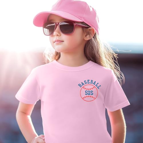 Toddler Baseball Sister Shirt Baby Girl Baseball Outfit Big Sister Shirt I'm Just Here for The Snacks Tee Top2