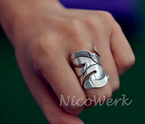 NicoWerk PREMIUM damesring van 925 sterling zilver - brede ring in vintage stijl - damesring - Ontworpen in Duitsland - Keltisch design ring verstelbaar - geschenkverpakking - 190, 925 sterling zilver, zonder steen - Image 6