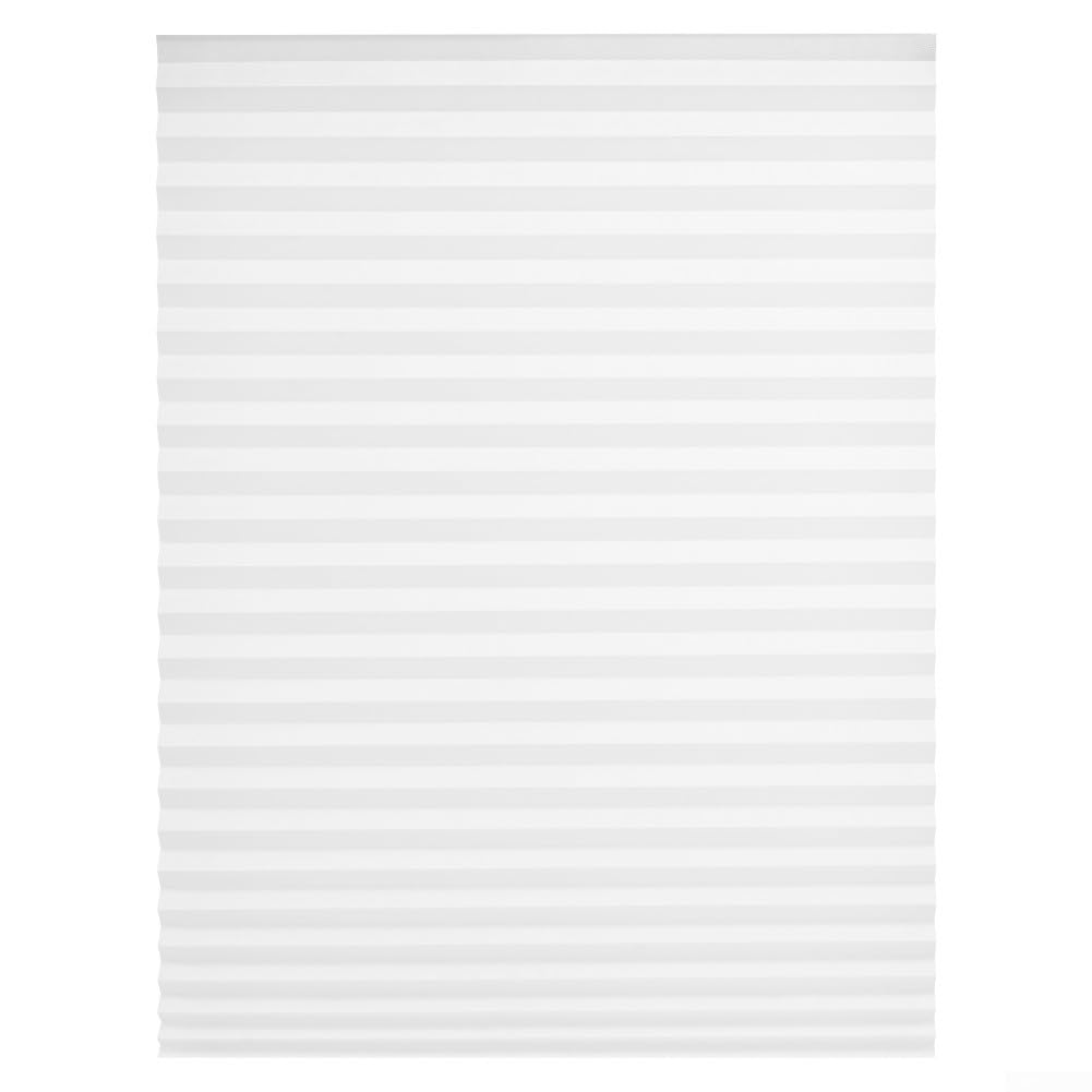 Pleated Curtains Blackout Blinds Non-Woven Fabric Paper Shades Waterproof Dustproof Light Filtering Window Treatments Adjustable Height for Bedroom Living Room Kitchen Bathroom(White 120x180cm)