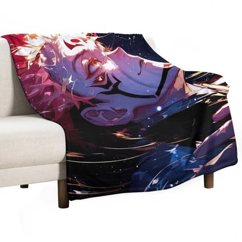 Jujutsu-Kaisen Anime Satoru Gojo And Sukuna (23) Manta de forro polar para cama, sofá, 300 g/m², manta de franela súper suave y cálida, decoración del hogar, 60 x 80 pulgadas