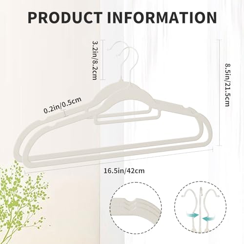 Perfecasa 30 Pack White Velvet Hangers, Ultra Slim Non-Slip Felt Coat Suit Hangers with Space Saving 360° Swivel Hook, Modern Clean Look for Closet Organization by Perfecasa - Image 2