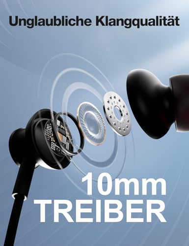 Image of Rythflo Bluetooth Headphones, 30 Hours Battery Life, In-Ear Headphones - IPX7 Waterproof, Neckband Sports Headphones, Deep Bass, Magnetic Design with Microphone for Training /Office, Bluetooth 5.2