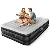 iDOO Double Airbed, Inflatable Air Mattress with Built-in Electric Pump