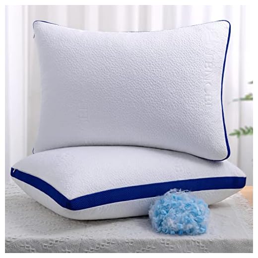 OYT Cooling Bed Pillows for Sleeping 2 Pack Queen Size Shredded Memory Foam Pillows for Sleeping Set of 2 with Adjustable Loft Bed Gel Pillows for Back and Side Sleeper