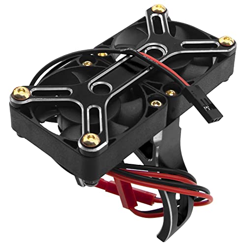 Vgoohobby 4985 1717 Brushless Motor Heat Sink Dual Cooling Fan Motor Heatsink Compatible With 1/5 Traxxas X-Maxx Arrma Rc Car (Black) #TOP8