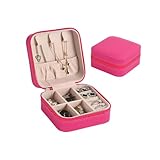 Gooddyiyukey Mini Travel Jewelry Case, Zipper Lightweight Portable Leather Small Jewelry Box for Women,Mom,Teen,Wife,Fashion Small Jewelry Box Organizer for Rings,Necklaces,Bracelets,Watch,Earrings