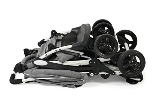 Passeggino Gemellare Chic 4 Baby Duo - Jeans Blu Navy, Ruote Con Camera D'Aria, Regolabile, Con Accessori - Foto 5